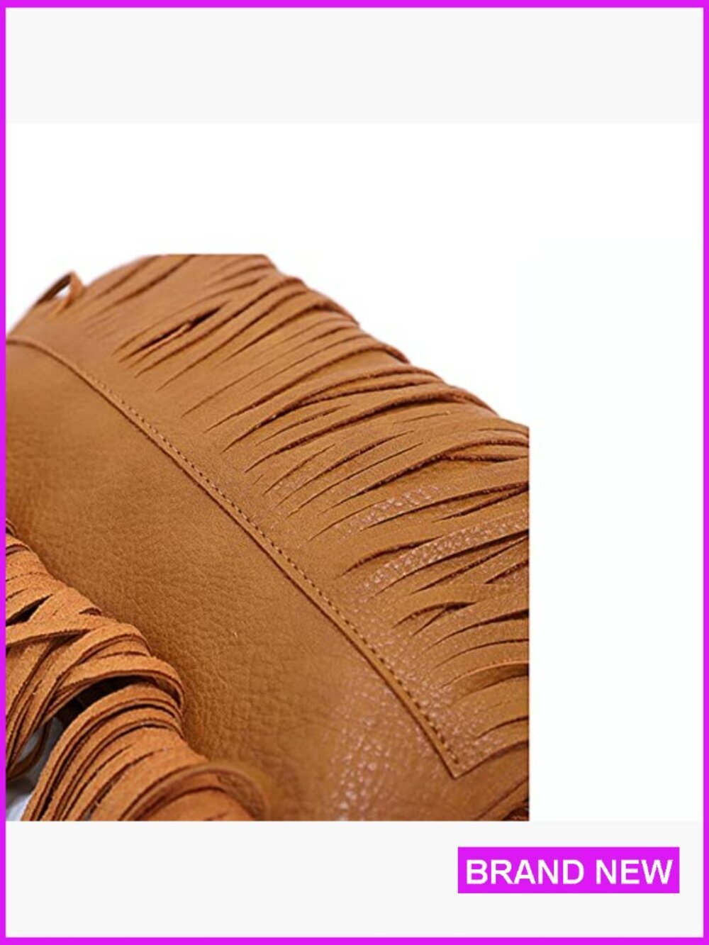 Fringe Crossbody Bag Bohemian Sling Purse Lightweight Leather Shoulder Bag - Picture 6 of 7